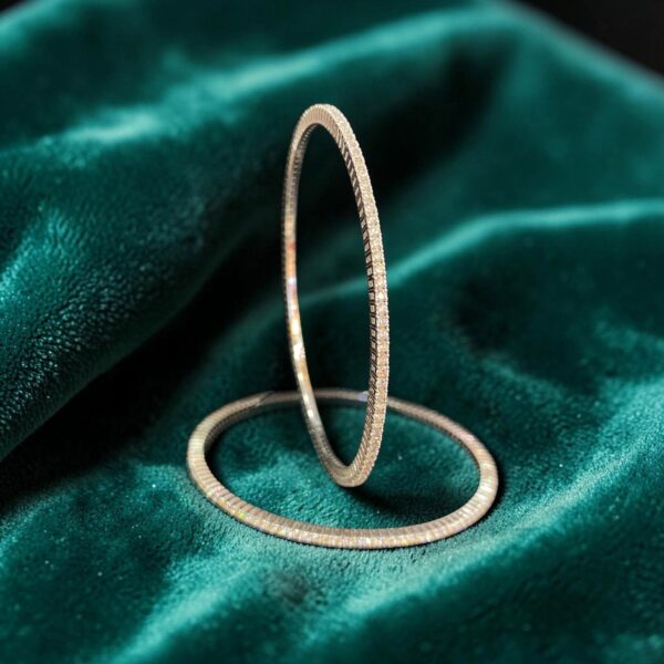 Pave 7.20 Cts Round Brilliant F/VS1 Diamonds Eternity Bangle Set 14K White Gold