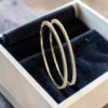 Pave 7.20 Cts Round Brilliant F/VS1 Diamonds Eternity Bangle Set 14K White Gold