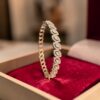 B-039 (28) Pavé 2.30 Cts Marquise Round F/VS1 Diamonds Halo Statement Bracelet In 14K Gold