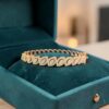 B-039 (29) Pavé 2.30 Cts Marquise Round F/VS1 Diamonds Halo Statement Bracelet In 14K Gold