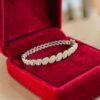 Stunning 2.30 Cts Marquise Round F/VS1 Diamonds Statement Halo Bracelet 14K Gold