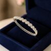 Stunning 2.30 Cts Marquise Round F/VS1 Diamonds Statement Halo Bracelet 14K Gold