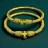 Sophisticated Dubai Handmade Screw Bangles Set in Certified 22Karat Yellow Gold