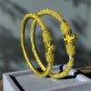 Sophisticated Dubai Handmade Screw Bangles Set in Certified 22Karat Yellow Gold
