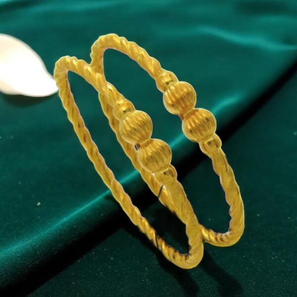 Stunning Dubai Handmade Twisted Bangles Bracelet Set in Hallmark 22K Yellow Gold