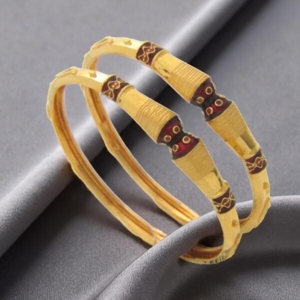 B-067 (7) Magnificent Dubai Handmade Bangles Set in 916 Hallmarked 22KT Yellow Gold