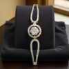 Pave 1.29 Cts Round Brilliant Cut Natural Diamonds Halo Bracelet 14K Rose Gold