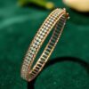 1.58 Carats Round Brilliant Cut Natural Diamonds Two-Row Bracelet 14K Rose Gold