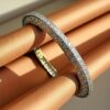Exquisite 6.60 Cts Round Brilliant Cut Natural Diamonds Eternity Bangle 14K Gold