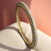 Exquisite 6.60 Cts Round Brilliant Cut Natural Diamonds Eternity Bangle 14K Gold