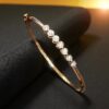 Dazzling 0.27 Cts Round Brilliant Cut Diamonds Statement Bracelet 14K Rose Gold