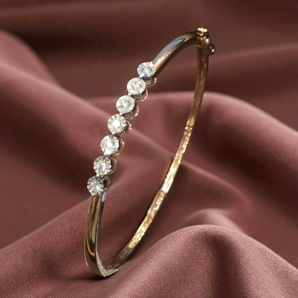 Dazzling 0.27 Cts Round Brilliant Cut Diamonds Statement Bracelet 14K Rose Gold