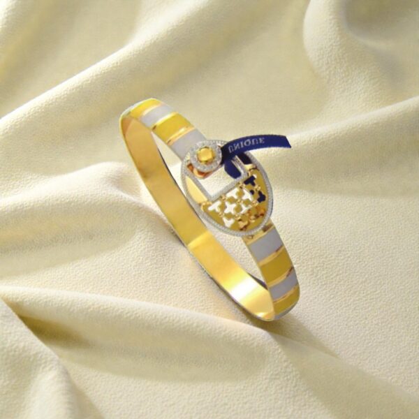 B-088 (10) 81456-27.380-2 Classic Dubai Handmade Hinged Bangle Bracelet In Certified 22Karat Yellow Gold