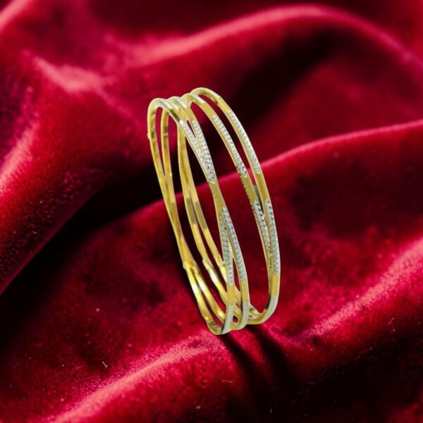 Classy Dubai Handmade Interwined Bangles Set In Hallmark 22K Yellow Gold