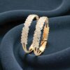 B-092 (6) 114767-41 Stylish Dubai Handmade X-Design Bangles Set in Hallmarked 22K Yellow Gold