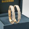 B-092 (7) 114767-41 Stylish Dubai Handmade X-Design Bangles Set in Hallmarked 22K Yellow Gold