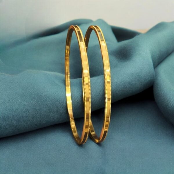 Classy Dubai Handmade Slip-On Bangle Set In 916 Stamped 22Karat Yellow Gold