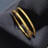 Classy Dubai Handmade Slip-On Bangle Set In 916 Stamped 22Karat Yellow Gold