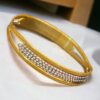 Elegant Dubai Handmade Bangle Bracelet in Certified 22K Fine Yellow Gold