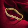 B-101 (19) Gorgeous Dubai Handmade Floral Bangle In Hallmark 22Karat Yellow Gold