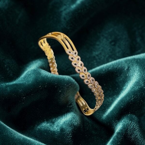 B-101 (20) Gorgeous Dubai Handmade Floral Bangle In Hallmark 22Karat Yellow Gold
