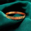 B-102 (20) Graceful Dubai Handmade Slip-On Bangle In Certified 22K Yellow Gold
