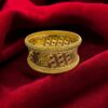 Beautiful Dubai Floral Design Slip-On Bangle In Fine 22K Yellow Gold