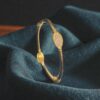 B-106 (18) Classy Dubai Handmade Zircon Bangle Bracelet In Fine 22K Yellow Gold