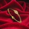 B-106 (19) Classy Dubai Handmade Zircon Bangle Bracelet In Fine 22K Yellow Gold