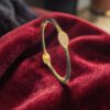 B-106 (21) Classy Dubai Handmade Zircon Bangle Bracelet In Fine 22K Yellow Gold