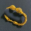 B-108 (28) Classy Heavy Unisex Dubai Twin Lion Bracelet In Fine 22K Yellow Gold