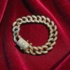 Pave 4.75 Cts Round Brilliant F/VS1 Diamonds Men's Cuban Link Bracelet 14K Gold