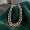 Pave 5.68 Cts Round Brilliant F/VS1 Diamonds Men's Cuban Link Bracelet 18K Gold