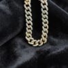 Pave 5.68 Cts Round Brilliant F/VS1 Diamonds Men's Cuban Link Bracelet 18K Gold