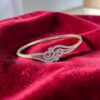 Pave 1.18 Cts Round Brilliant F/VS1 Diamonds Statement Bracelet 14K Yellow Gold