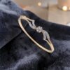 Stunning 0.80 Cts Round Brilliant F/VS1 Diamonds Bangle Bracelet 14K Yellow Gold