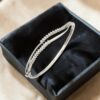 B-115 (3) Stunning 1.14 Cts Round Brilliant F/VS1 Diamonds Wave Bracelet In 14K White Gold
