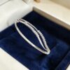 B-115 (4) Stunning 1.14 Cts Round Brilliant F/VS1 Diamonds Wave Bracelet In 14K White Gold