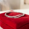B-115 (5) Stunning 1.14 Cts Round Brilliant F/VS1 Diamonds Wave Bracelet In 14K White Gold