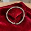 Classy 4.78 Cts Round Brilliant F/VS1 Diamonds Cluster Tennis Bracelet 14K Gold