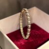 Stunning 0.62 Carats Round Brilliant F/VS1 Diamonds Bangle In Fine 14K Rose Gold