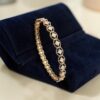 Stunning 0.62 Carats Round Brilliant F/VS1 Diamonds Bangle In Fine 14K Rose Gold