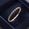 Stunning 0.62 Carats Round Brilliant F/VS1 Diamonds Bangle In Fine 14K Rose Gold