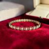 Stunning 0.62 Carats Round Brilliant F/VS1 Diamonds Bangle In Fine 14K Rose Gold