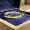 B-123-Y (15) Stunning 0.42 Cts Round Brilliant F/VS1 Diamonds Unisex Love Screw Bracelet 14K Yellow Gold