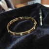 0.74 Cts Round Brilliant F/VS1 Diamonds Unisex Love Screw Bracelet 18K Rose Gold