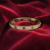 B-128 (16) 2.87 Cts Round Brilliant F/VS1 Diamonds Iced Out Unisex Love Screw Bracelet In 14K Rose Gold