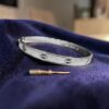 B-128-W (16) Pave 2.87 Cts Round Brilliant F/VS1 Diamonds Unisex Love Screw Bracelet In 14K Gold