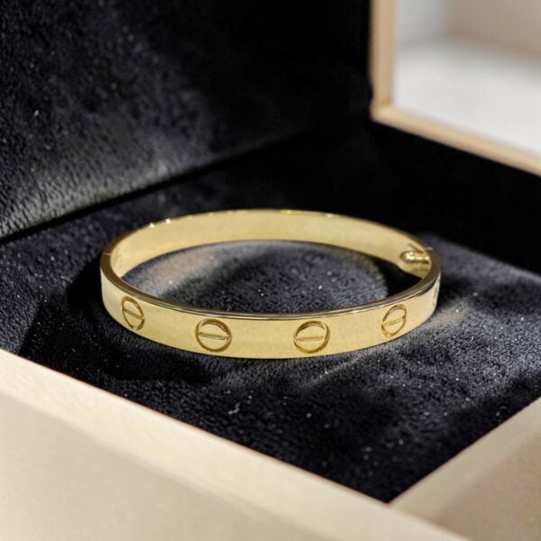 B-129-K (17) Classy Unisex Love Screw Bracelet In 14K Yellow Gold