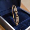 Pave 0.84 Cts Round Brilliant F/VS1 Diamonds Statement Bracelet In 14K Rose Gold